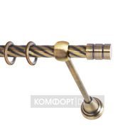 Карниз «Цилиндр» 19мм антик, витой, 1 ряд