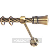 Карниз «Гиро» 19мм антик, витой, 1 ряд