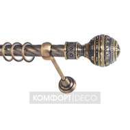 Карниз «Ампир» 25мм антик, витой, 1 ряд