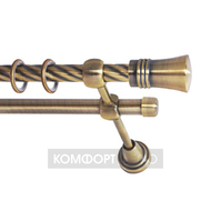 Карниз «Гиро» 19мм антик, витой, 2 ряда