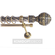 Карниз «Ампир» 25мм антик, витой, 2 ряда